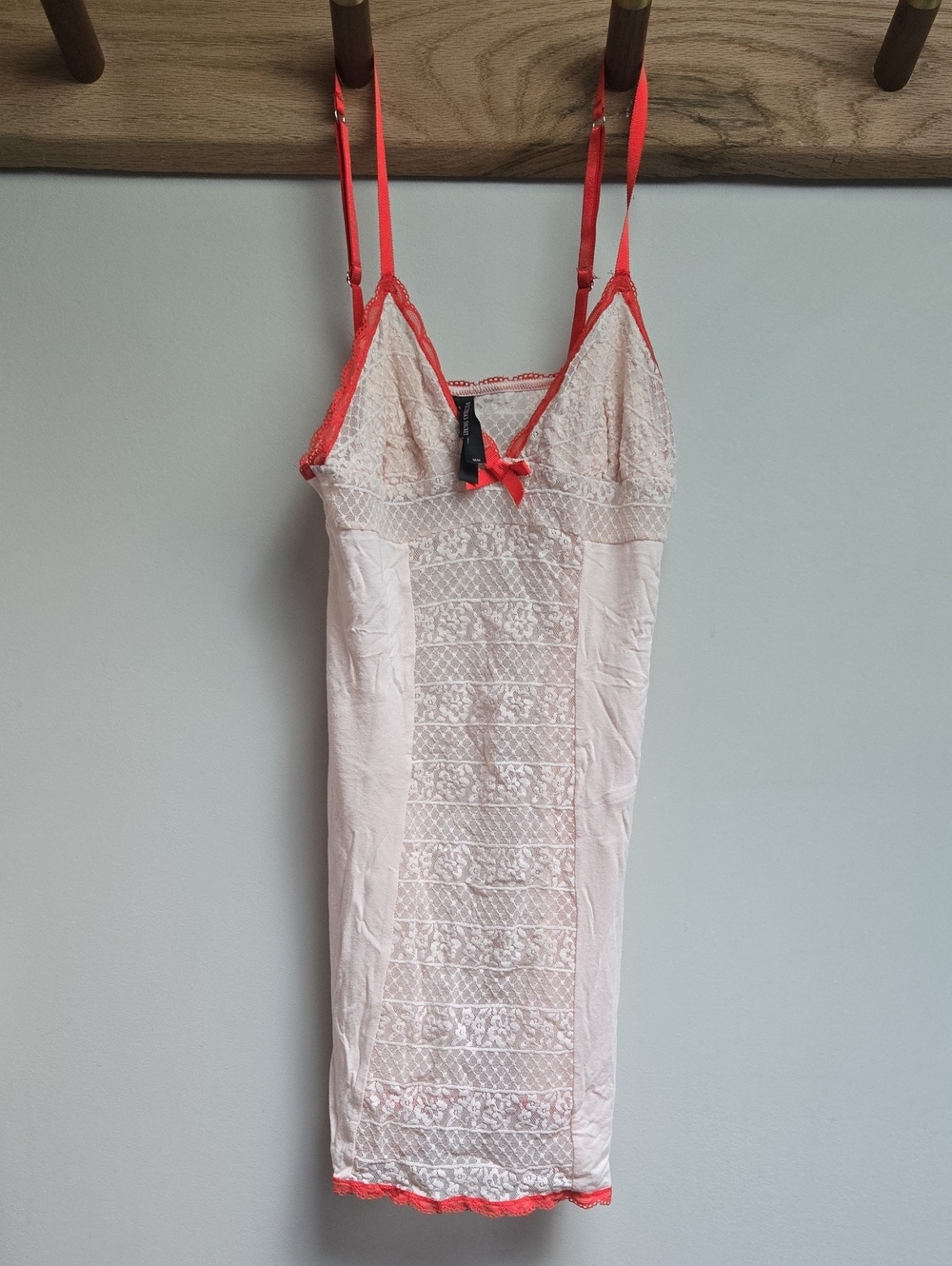 Victoria's Secret Blush Slip with Coral Straps